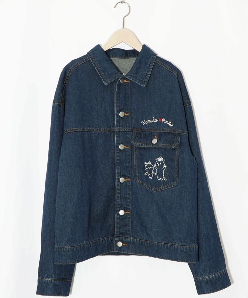 なめことネコずきんのおつかい デニムジャケット-25