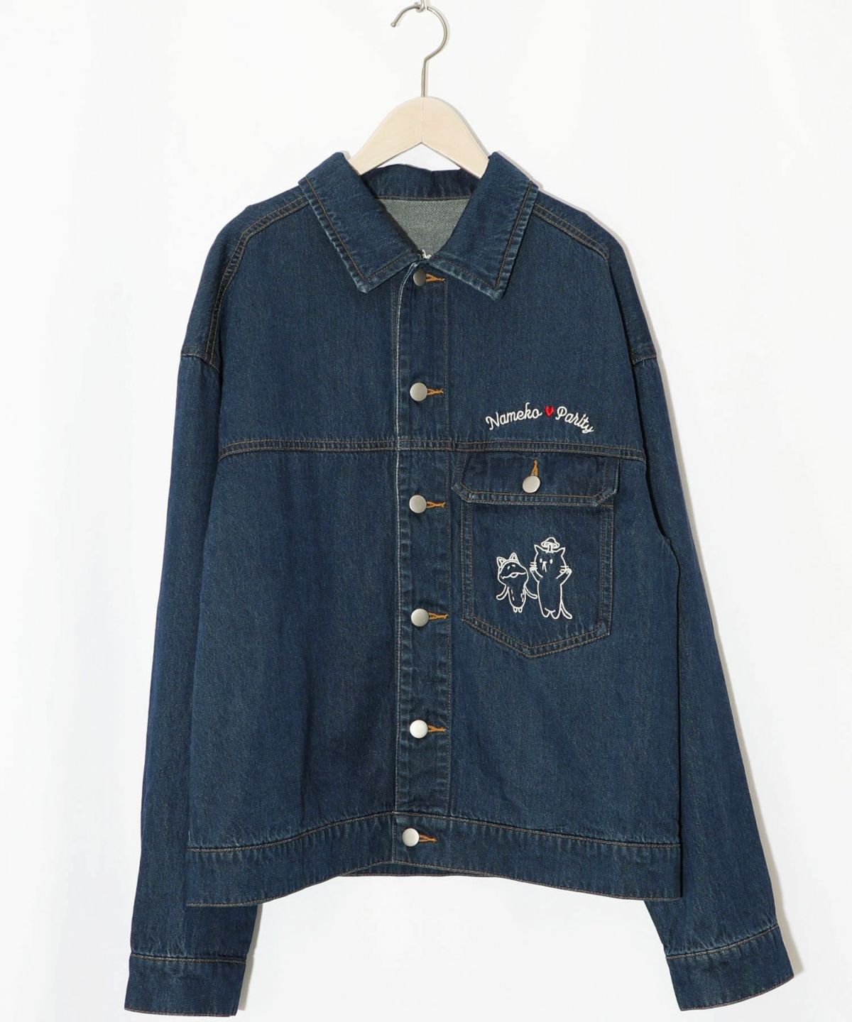 なめことネコずきんのおつかい デニムジャケット-25