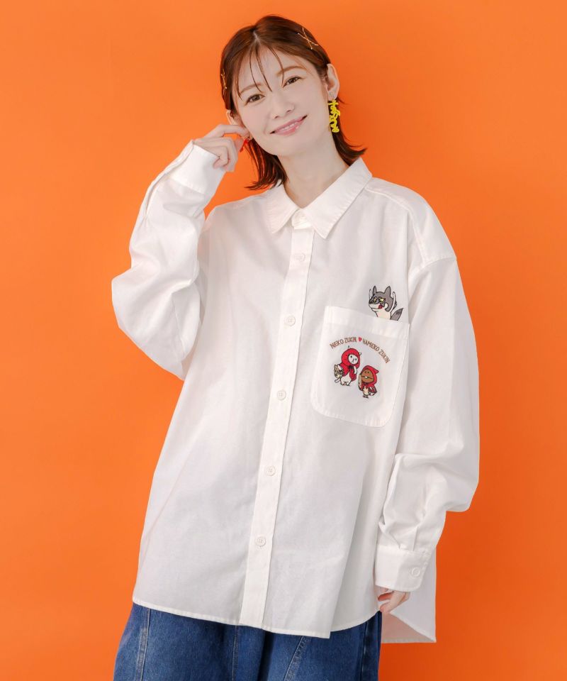 オオカミさんには気をつけて オックスフォードシャツ-5