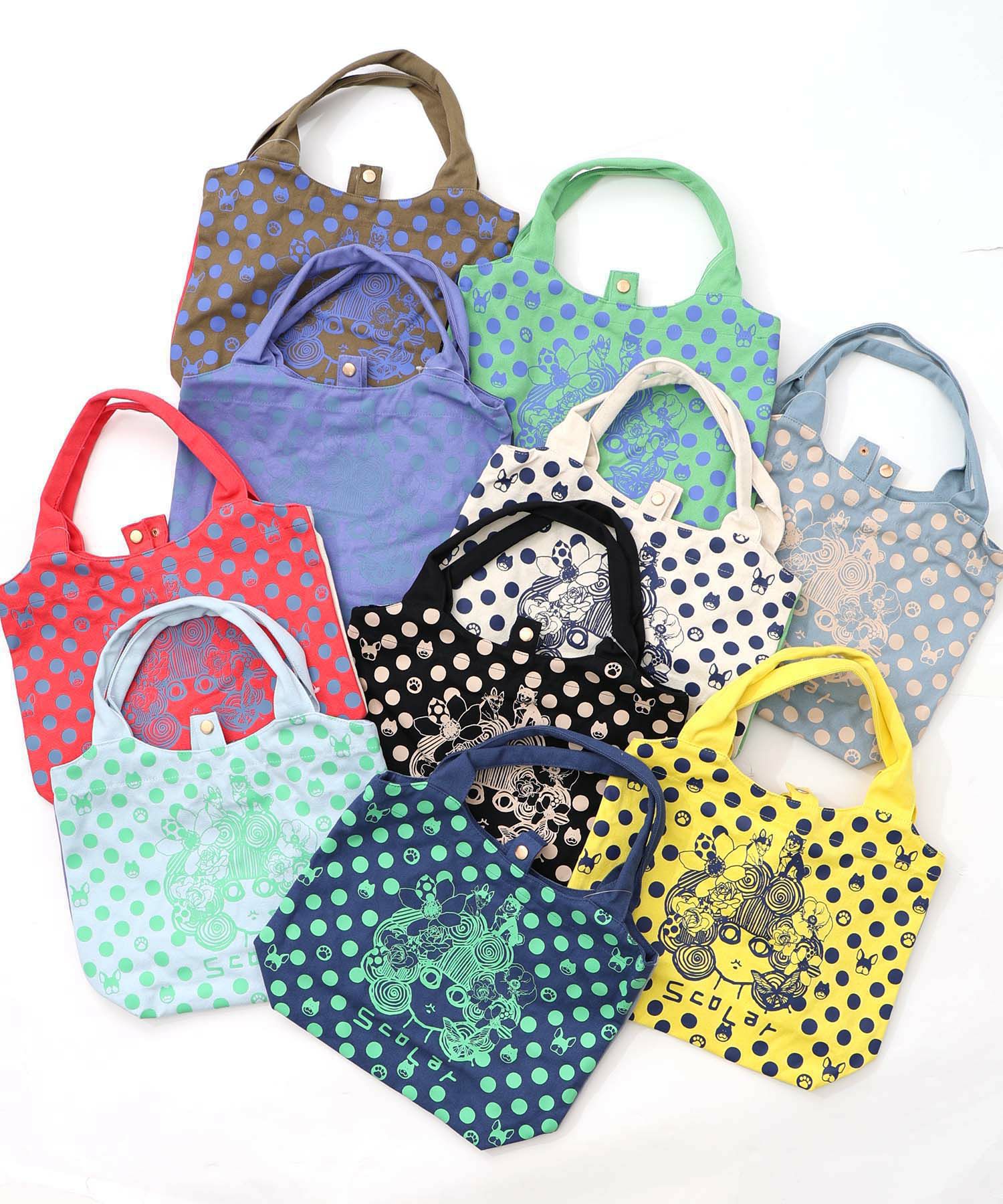 スカラーちゃんドット柄ランチトートバッグ-39