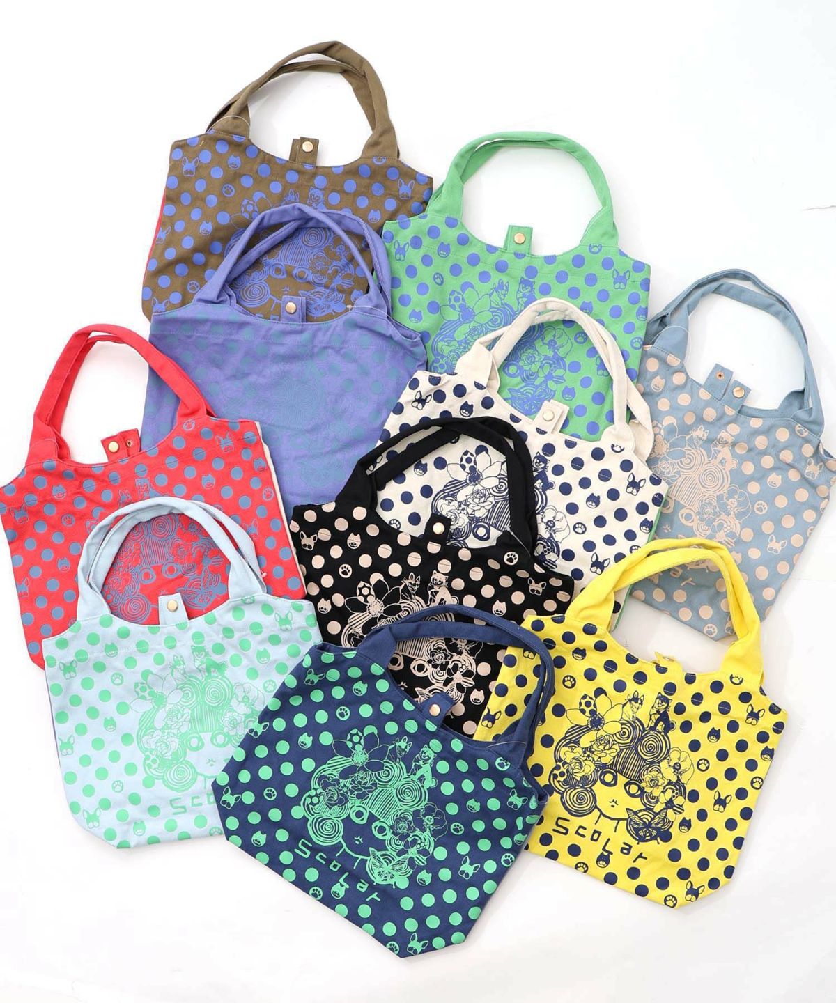 スカラーちゃんドット柄ランチトートバッグ-39