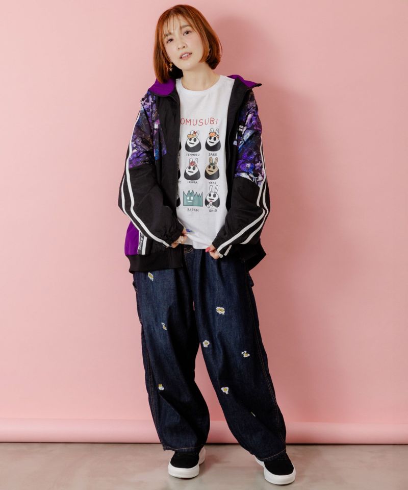 パリティーのネコ目玉焼き刺繍パンツ-2