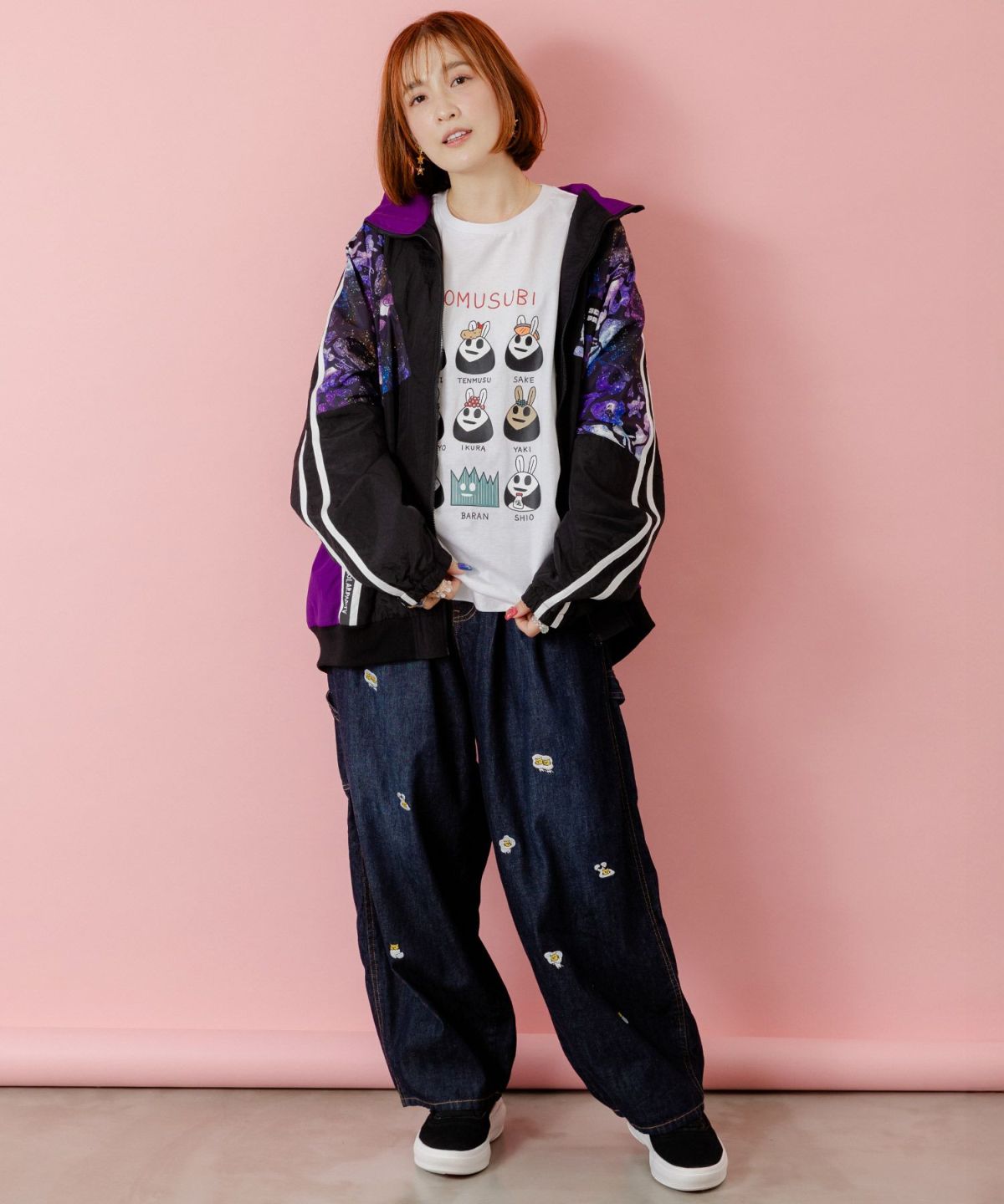 パリティーのネコ目玉焼き刺繍パンツ-2