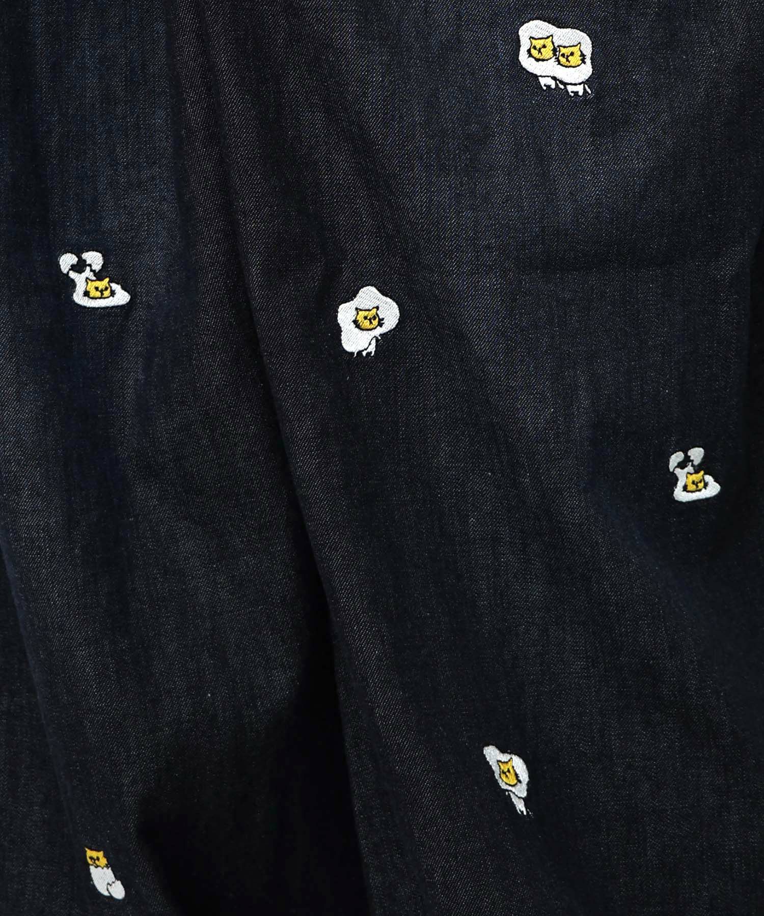 パリティーのネコ目玉焼き刺繍パンツ-14