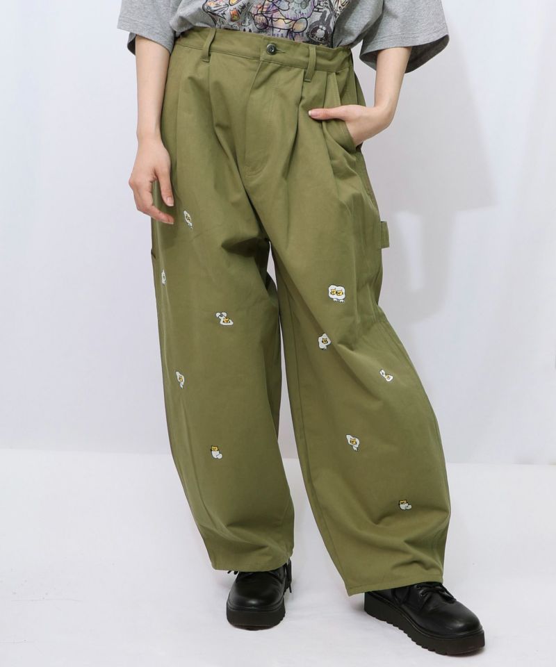 パリティーのネコ目玉焼き刺繍パンツ-15