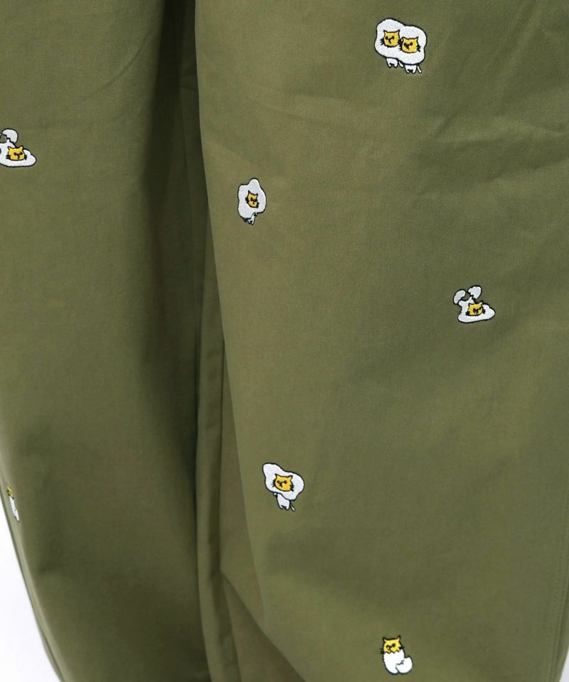 パリティーのネコ目玉焼き刺繍パンツ-18