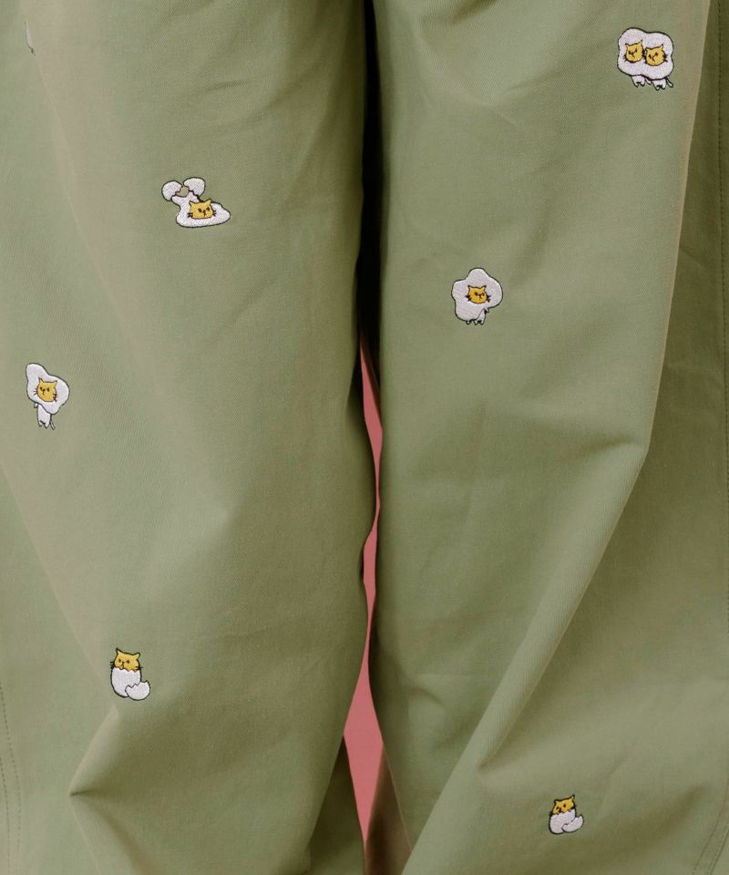 パリティーのネコ目玉焼き刺繍パンツ-22