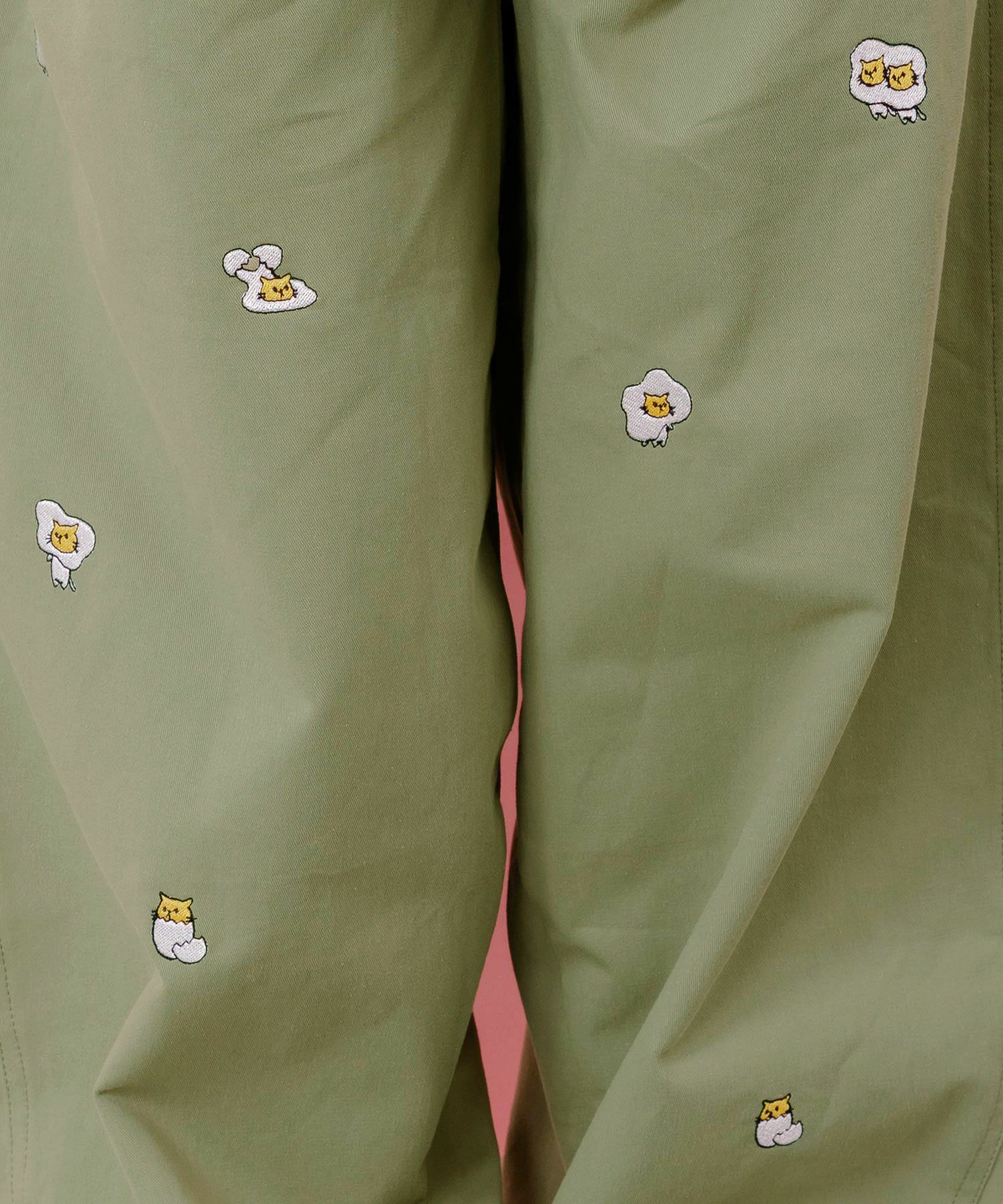 パリティーのネコ目玉焼き刺繍パンツ-22