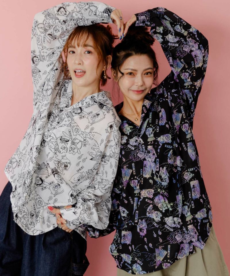 パリティー妖怪柄シャツ-1