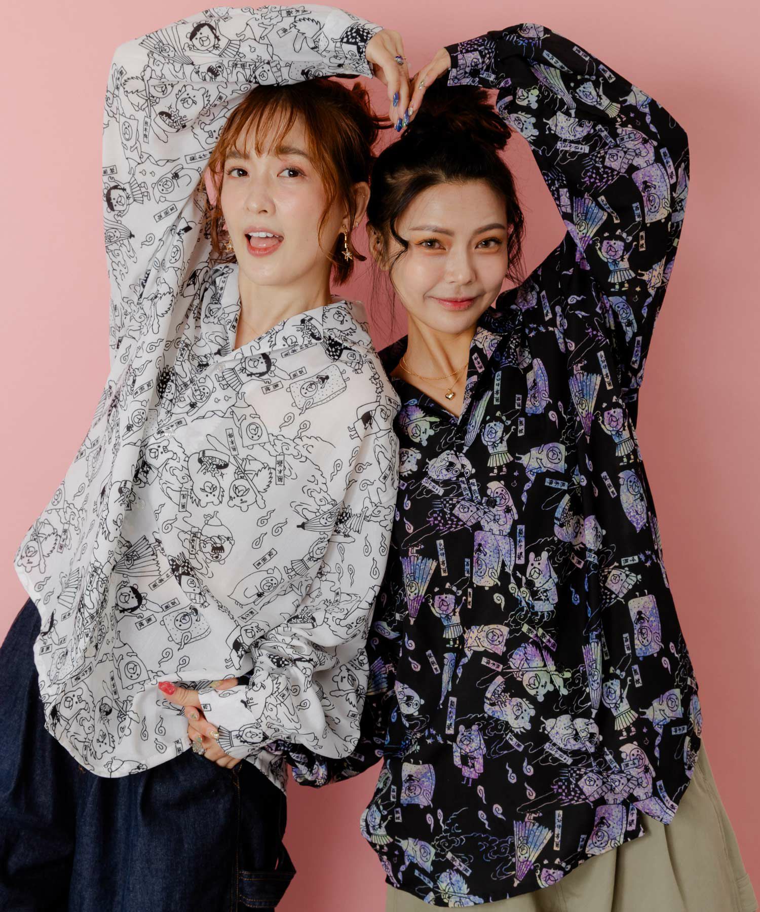 パリティー妖怪柄シャツ-1