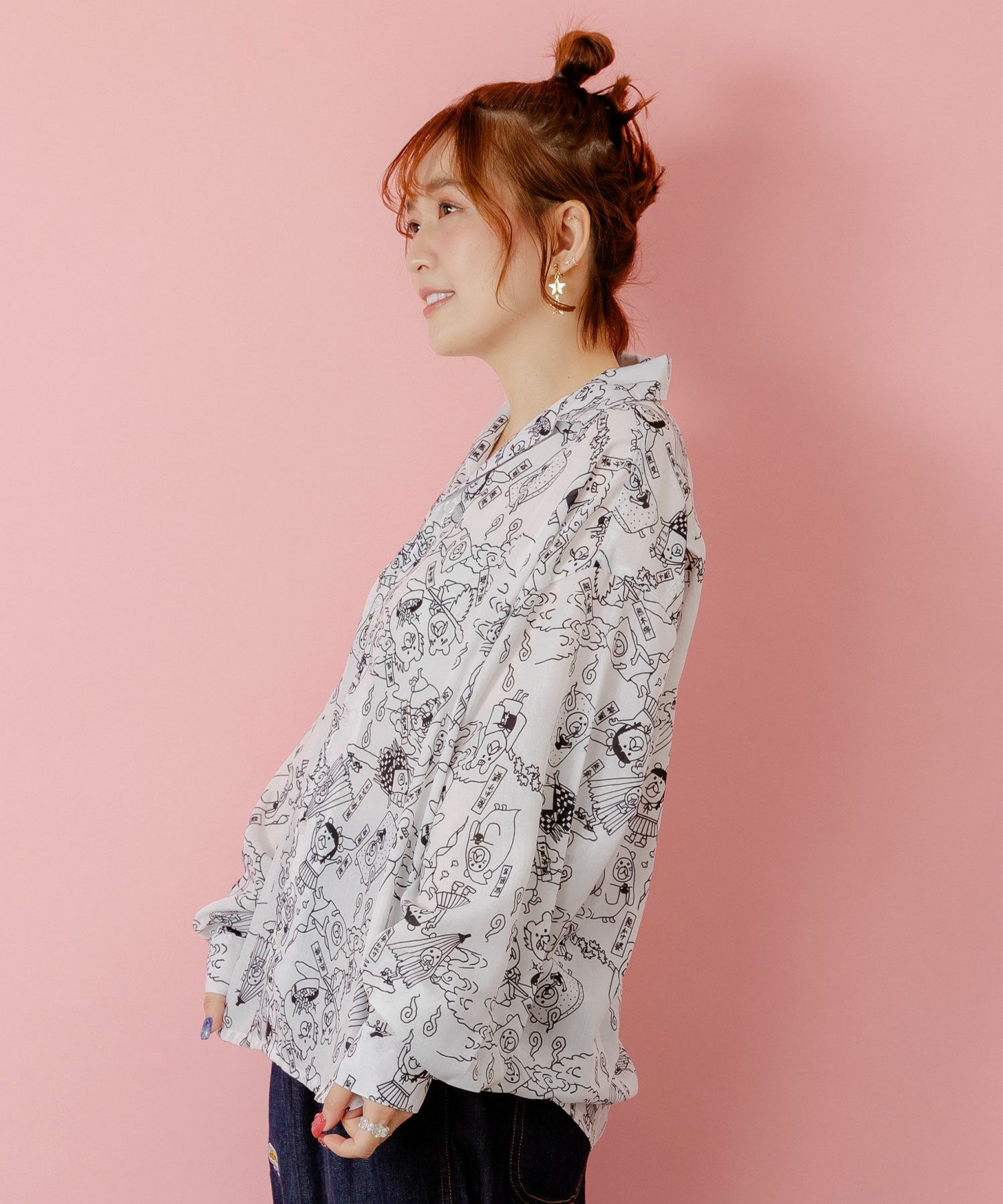 パリティー妖怪柄シャツ-4