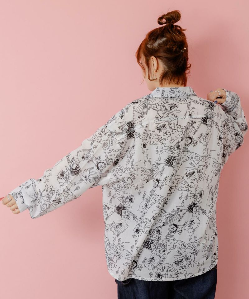 パリティー妖怪柄シャツ-5