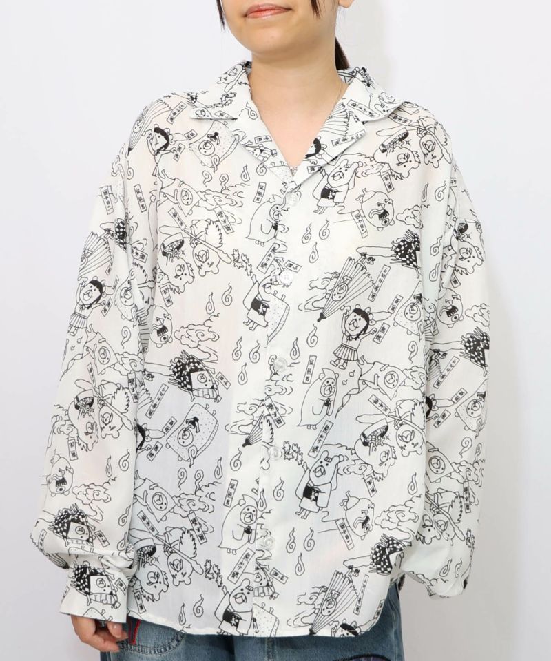 パリティー妖怪柄シャツ-8