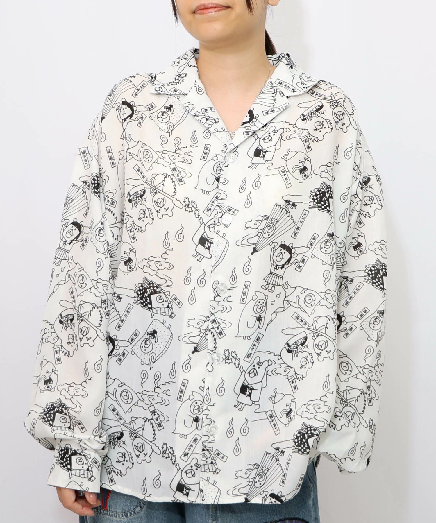 パリティー妖怪柄シャツ-8