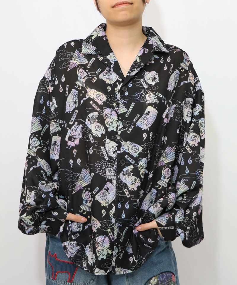 パリティー妖怪柄シャツ-12