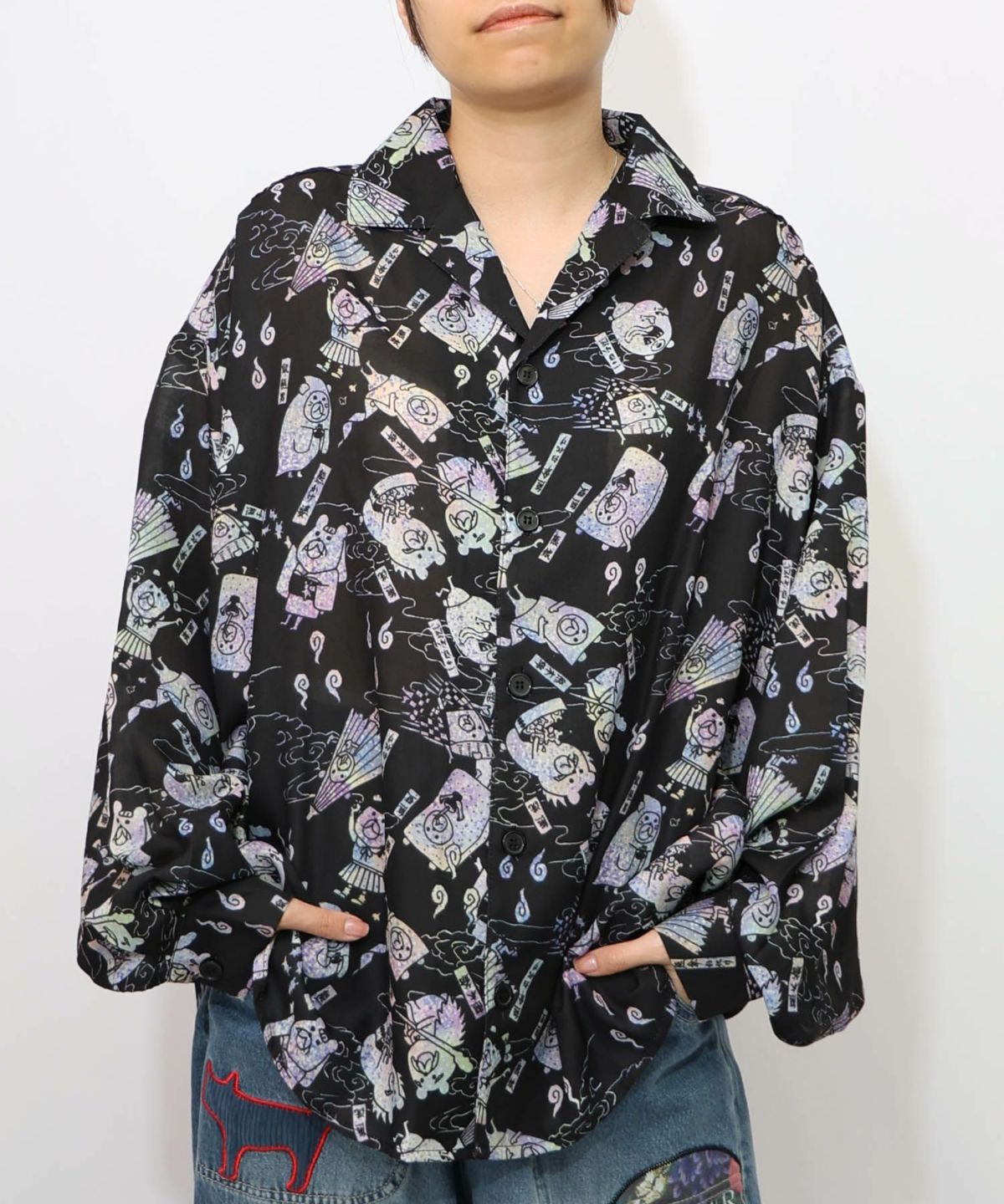 パリティー妖怪柄シャツ-12