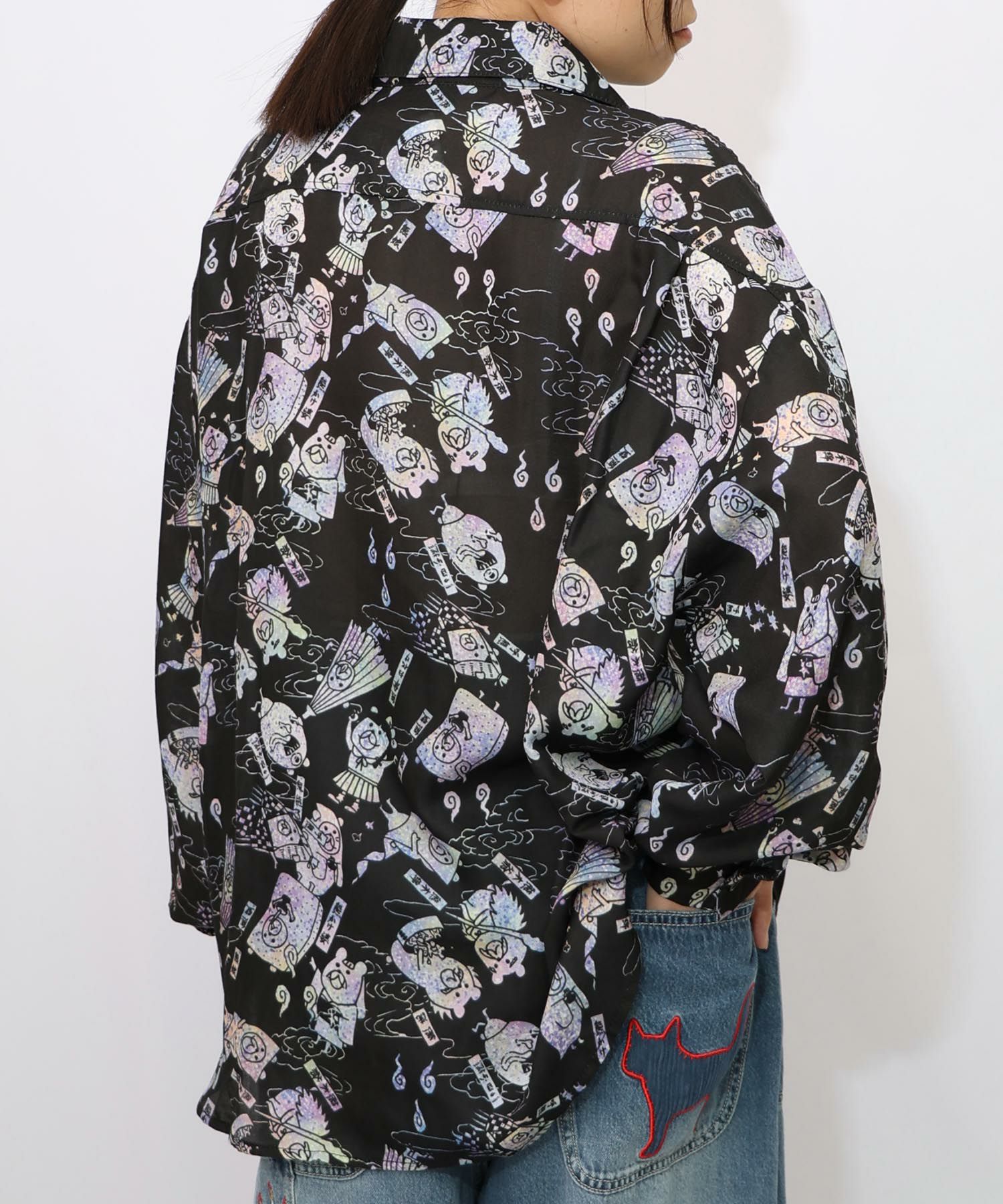 パリティー妖怪柄シャツ-14