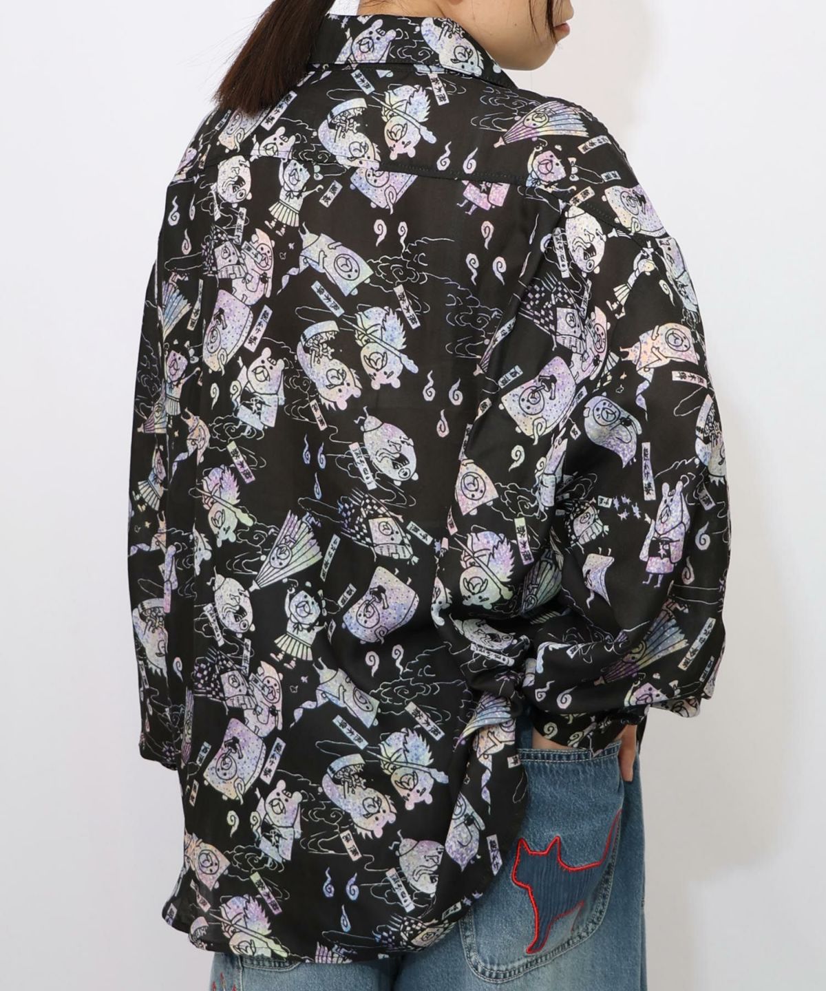 パリティー妖怪柄シャツ-14