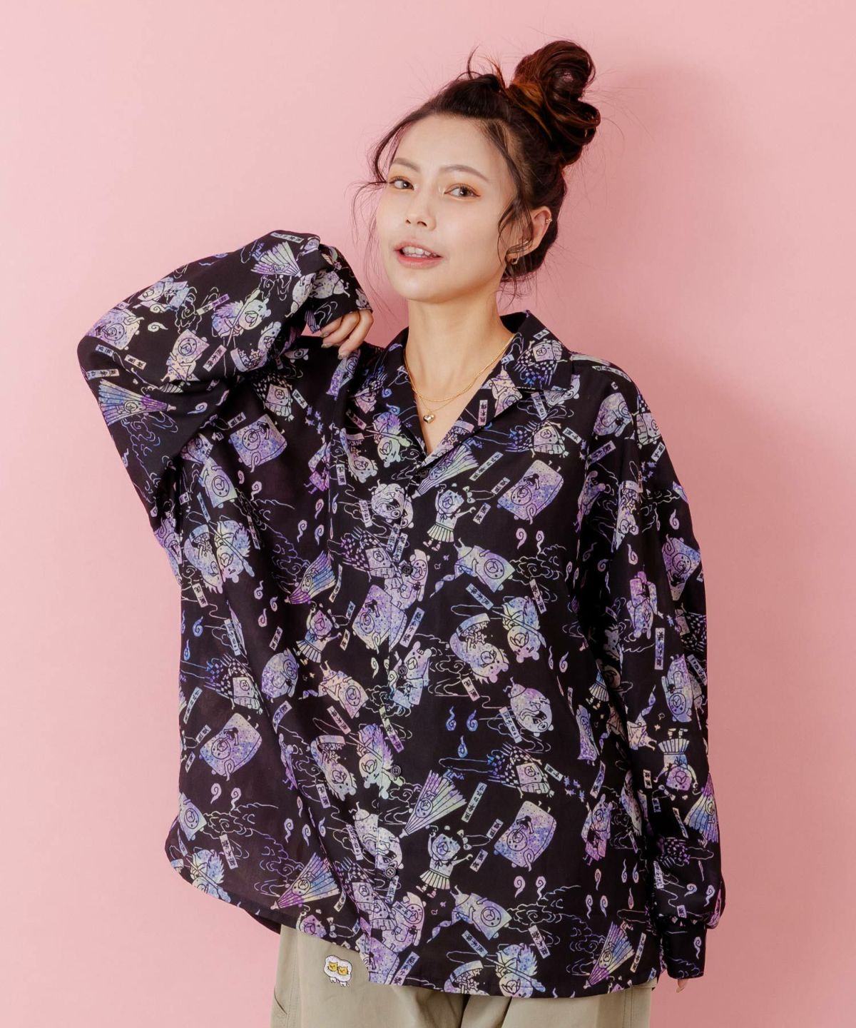 パリティー妖怪柄シャツ-19