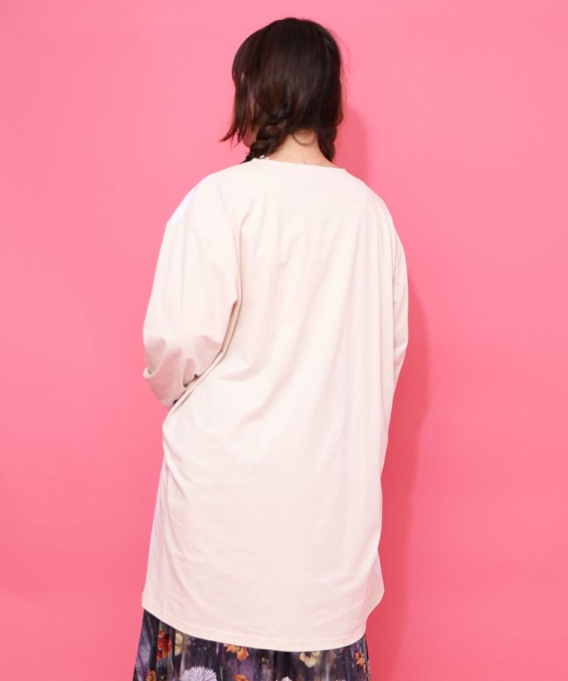 花蝶コラージュ柄ワンピース-5