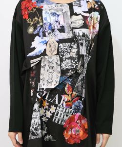 花蝶コラージュ柄ワンピース-14