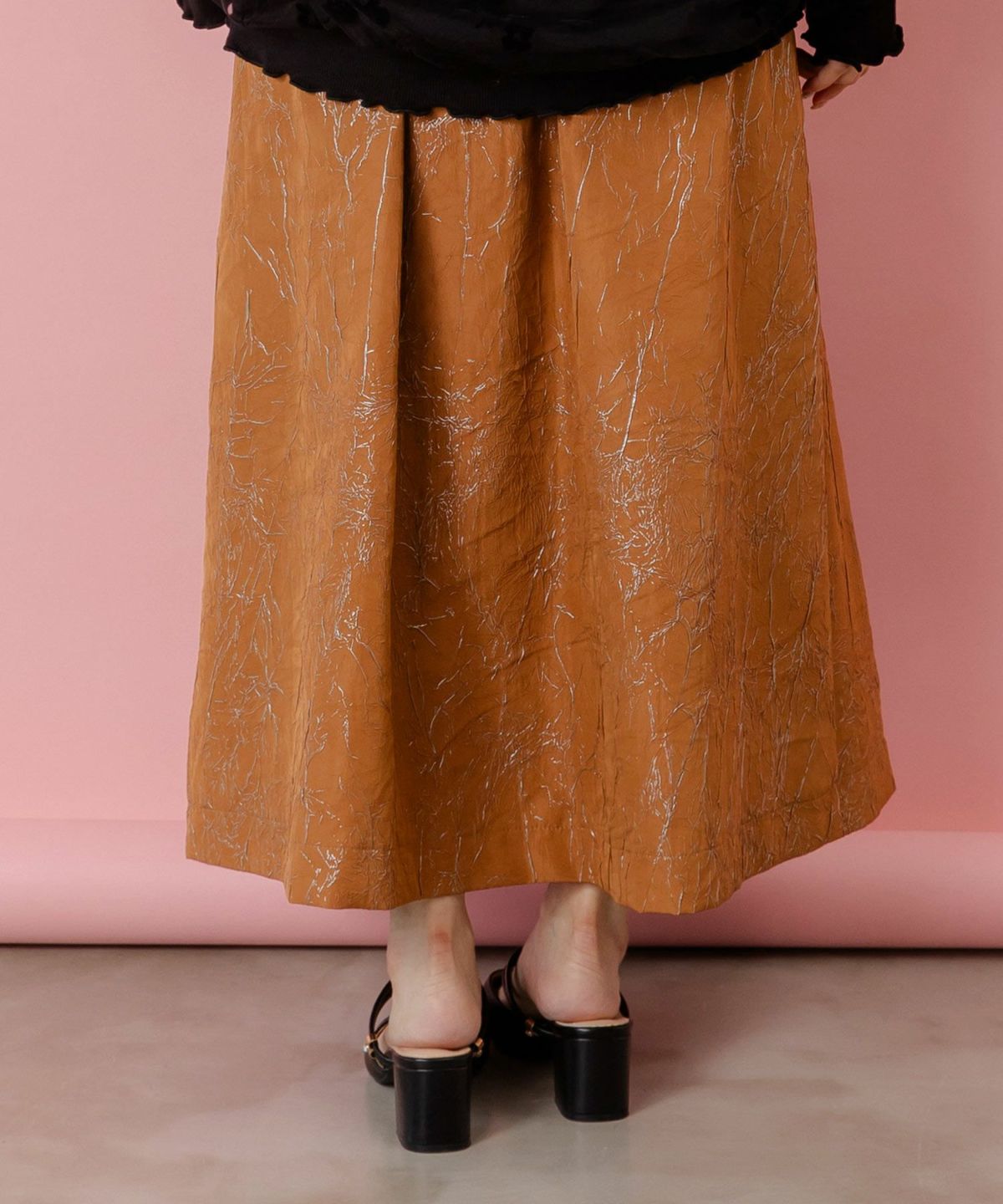 パリ・アート柄 リバーシブルプリーツスカート-8