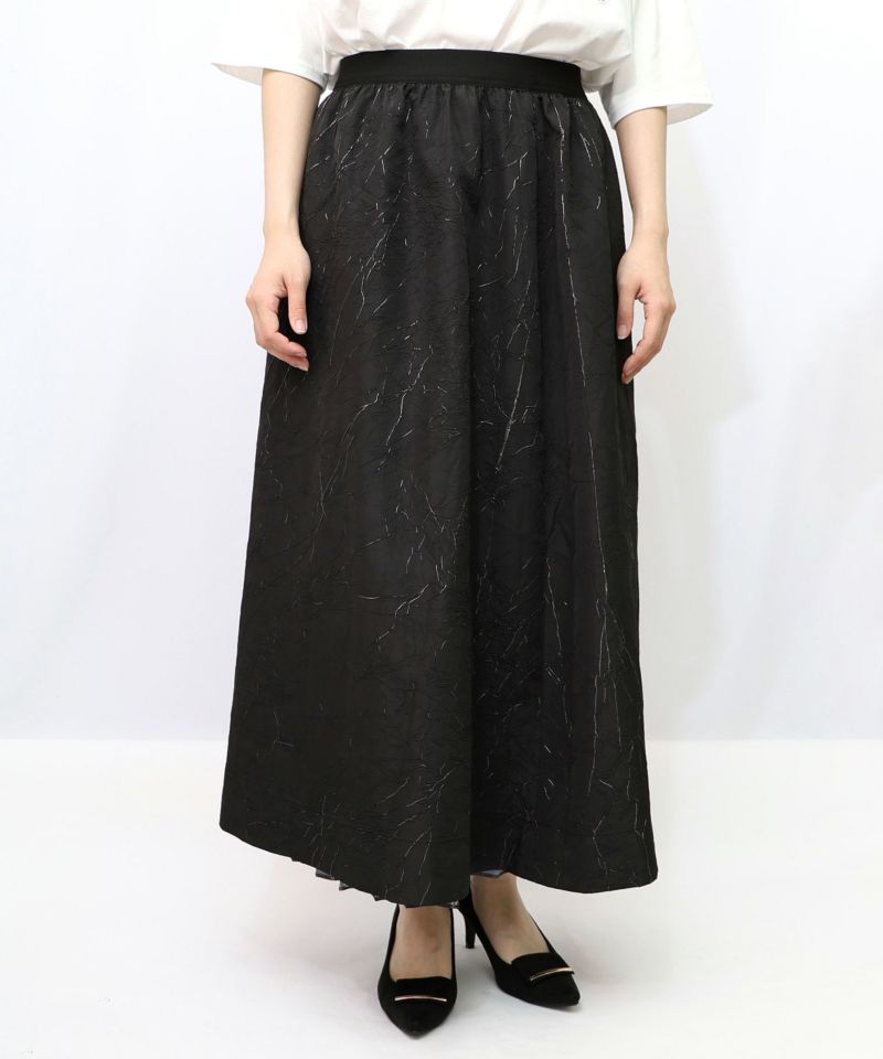 パリ・アート柄 リバーシブルプリーツスカート-13