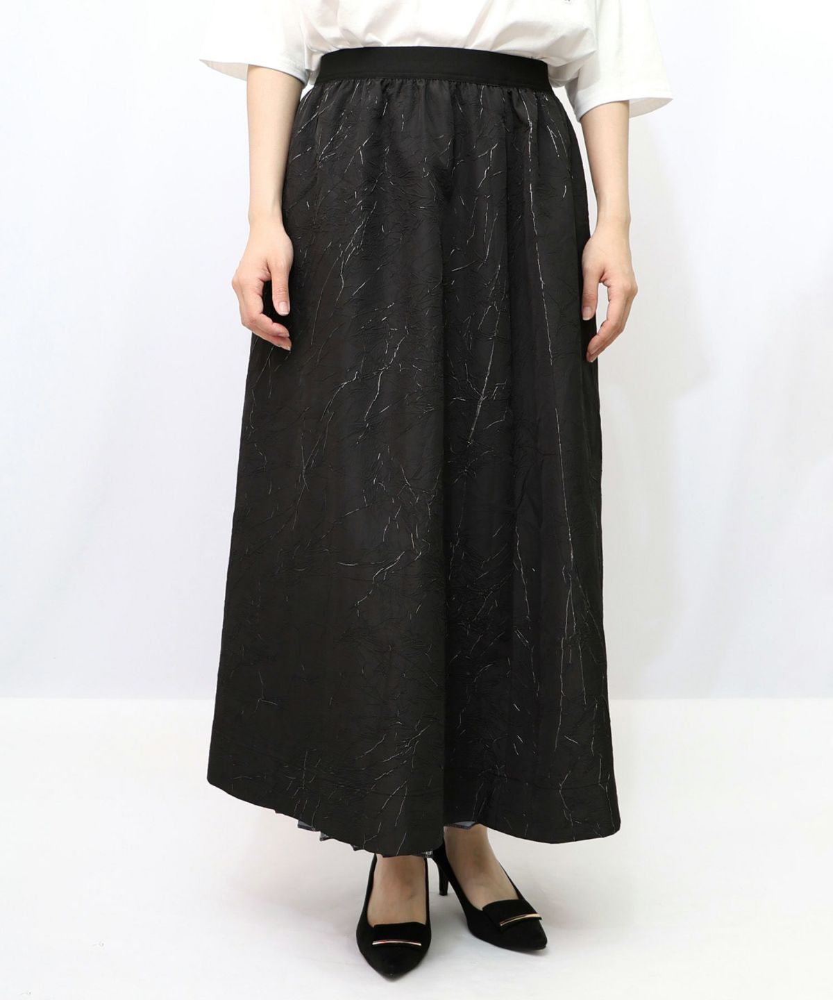 パリ・アート柄 リバーシブルプリーツスカート-13