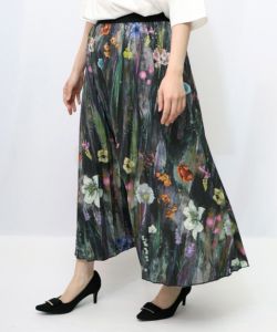 プリーツプリーズ 総柄 前後リバーシブル スカート 553213：パリ・アート柄 リバーシブルプリーツスカートの通販-ScoLar