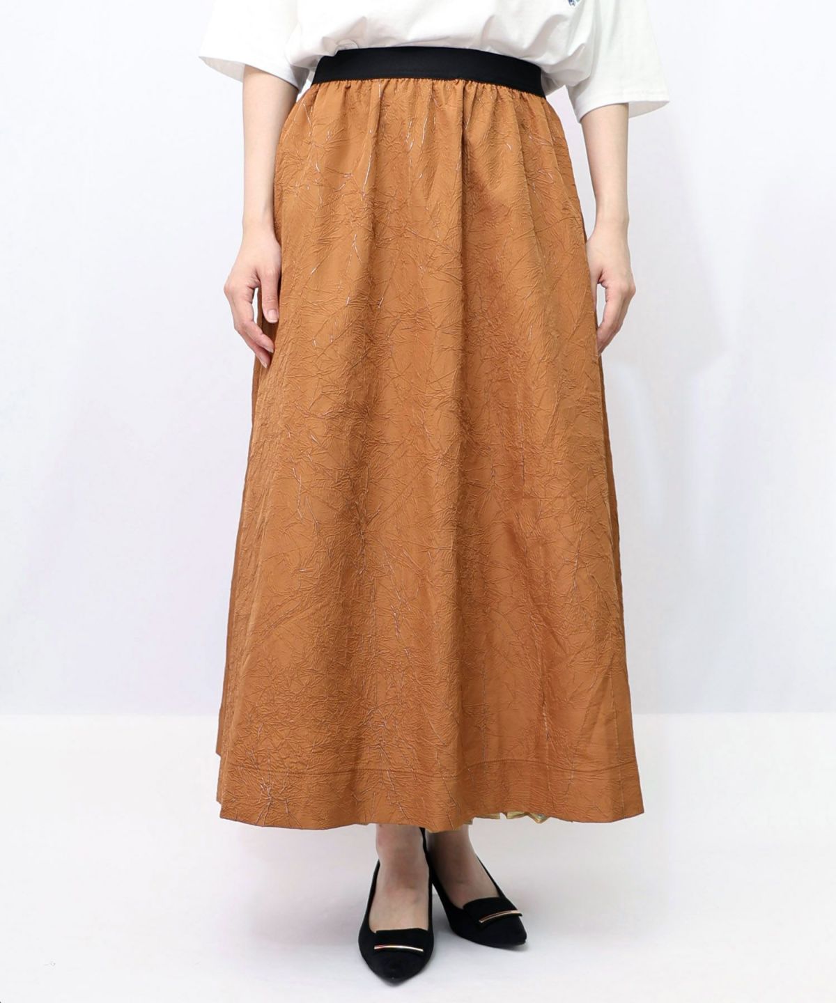 パリ・アート柄 リバーシブルプリーツスカート-25