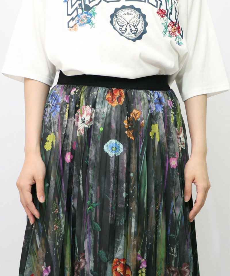 パリ・アート柄 リバーシブルプリーツスカート-27