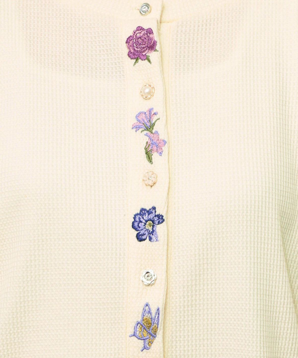 バイカラーメロウ ワッフルカーディガン-11