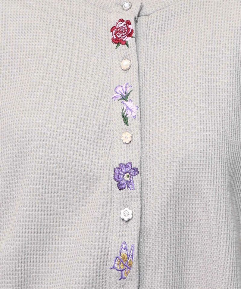 バイカラーメロウ ワッフルカーディガン-15