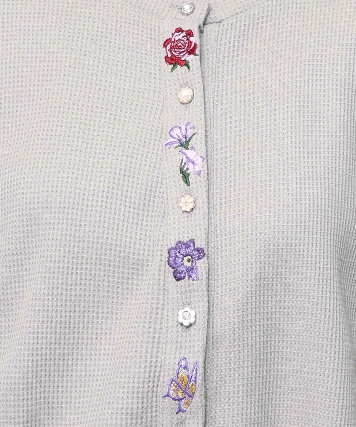 バイカラーメロウ ワッフルカーディガン-15