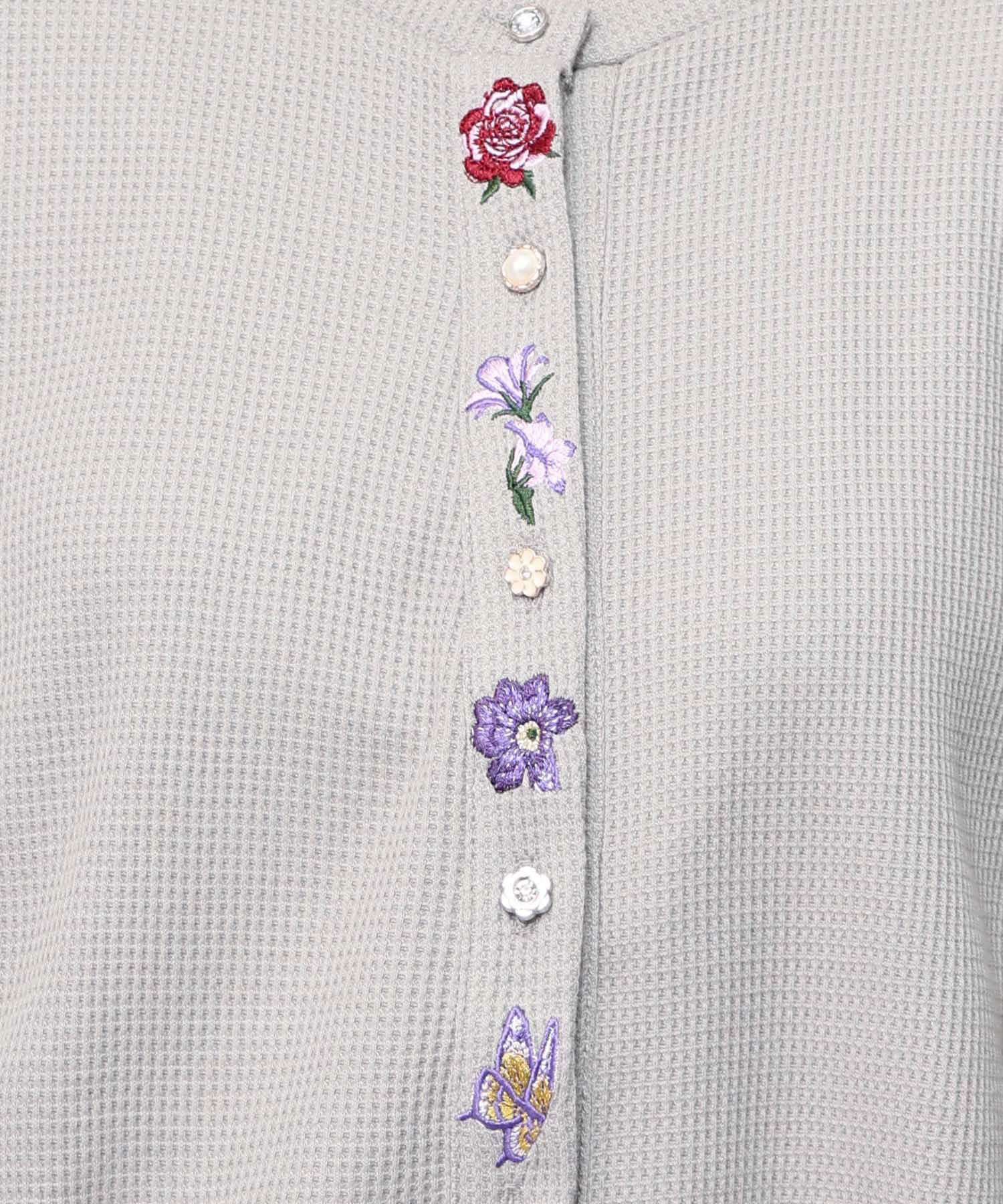 バイカラーメロウ ワッフルカーディガン-15