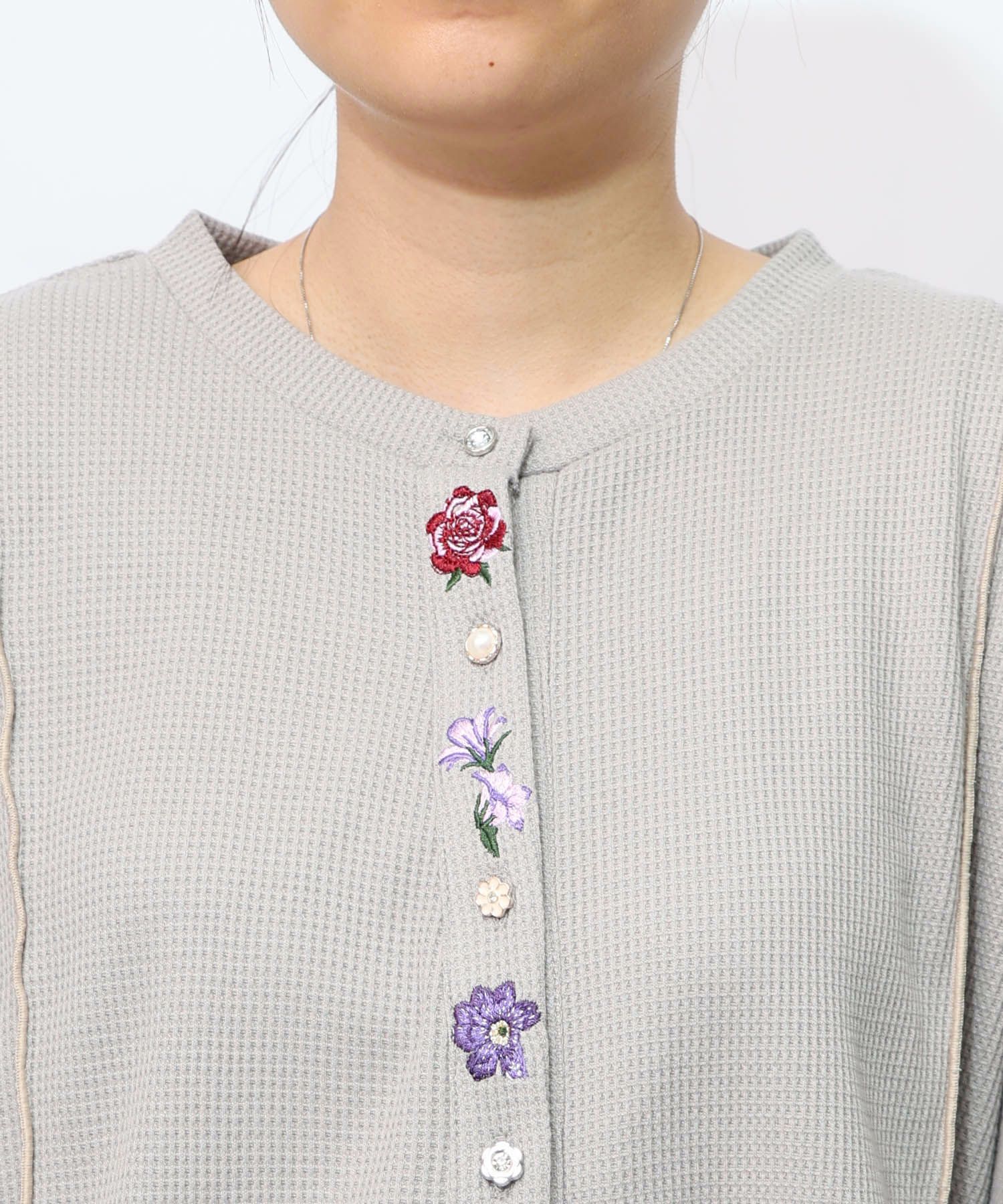 バイカラーメロウ ワッフルカーディガン-20