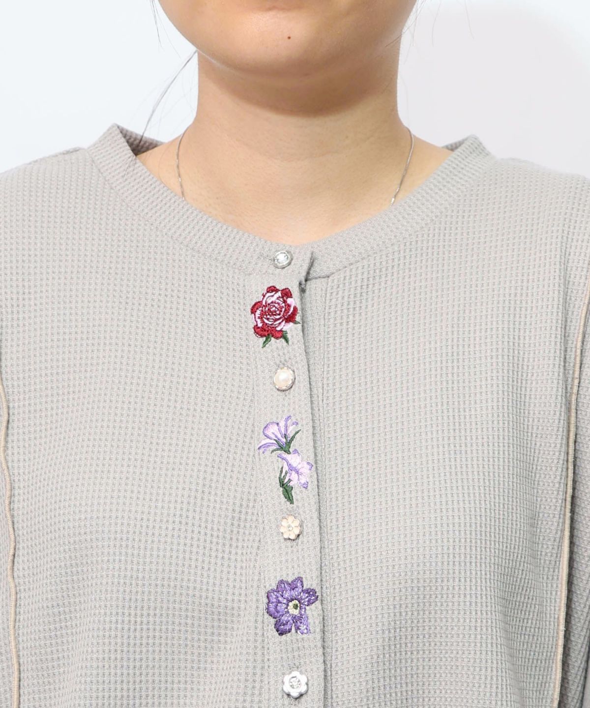 バイカラーメロウ ワッフルカーディガン-20