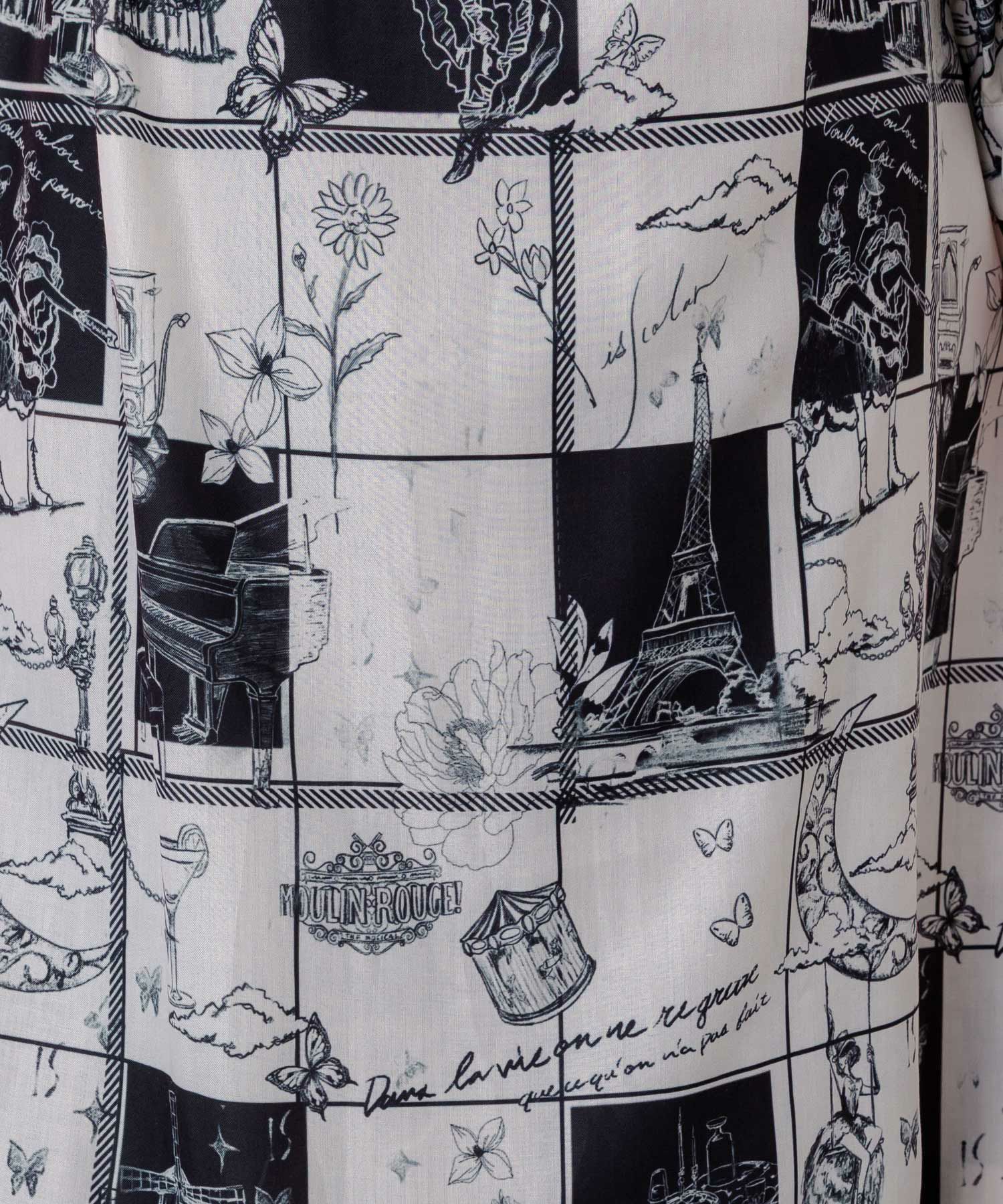 パリとブロックチェック柄ワンピース-8