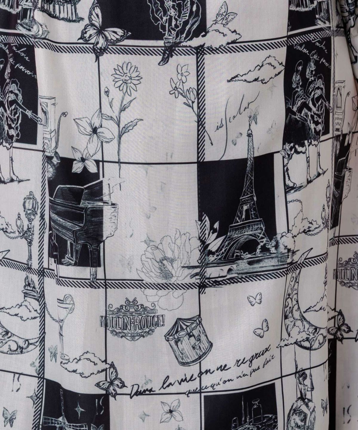 パリとブロックチェック柄ワンピース-8