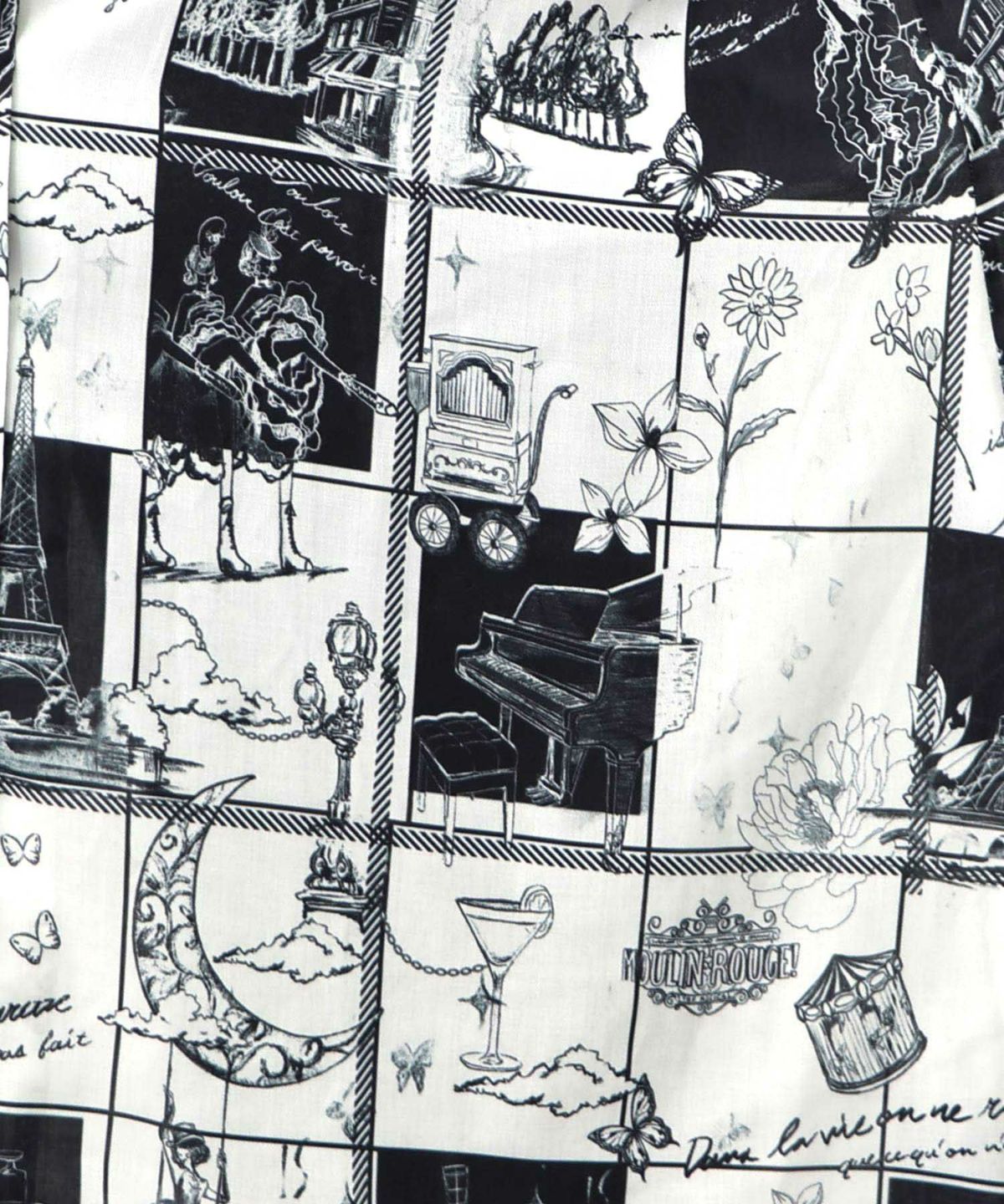 パリとブロックチェック柄ワンピース-12