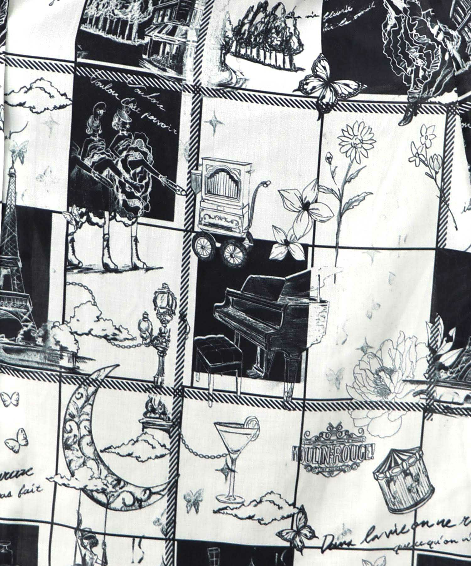 パリとブロックチェック柄ワンピース-12