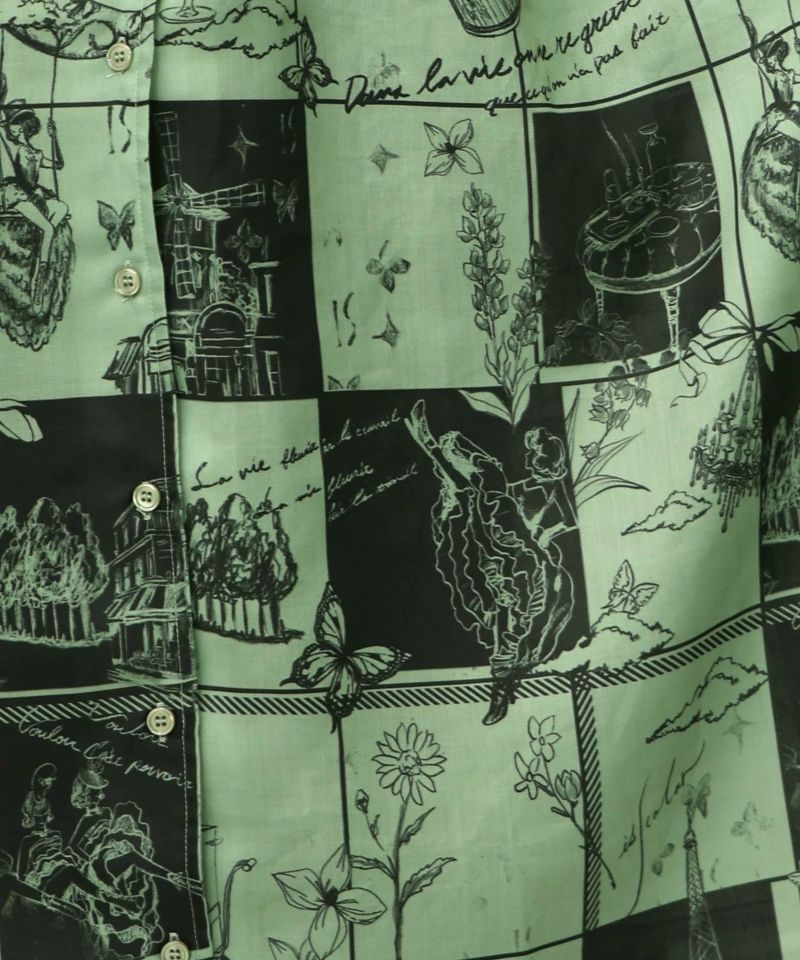 パリとブロックチェック柄ワンピース-16