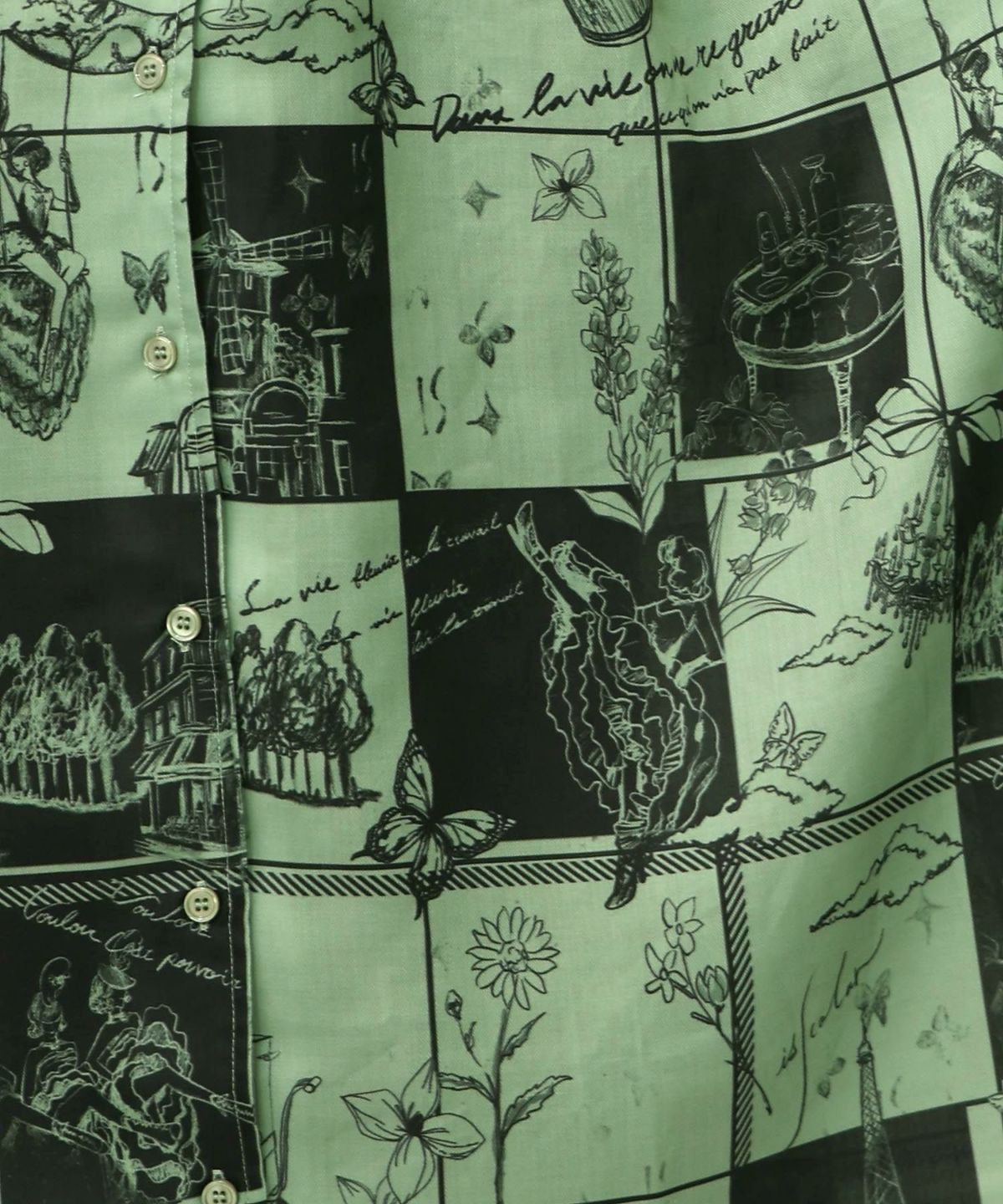 パリとブロックチェック柄ワンピース-16