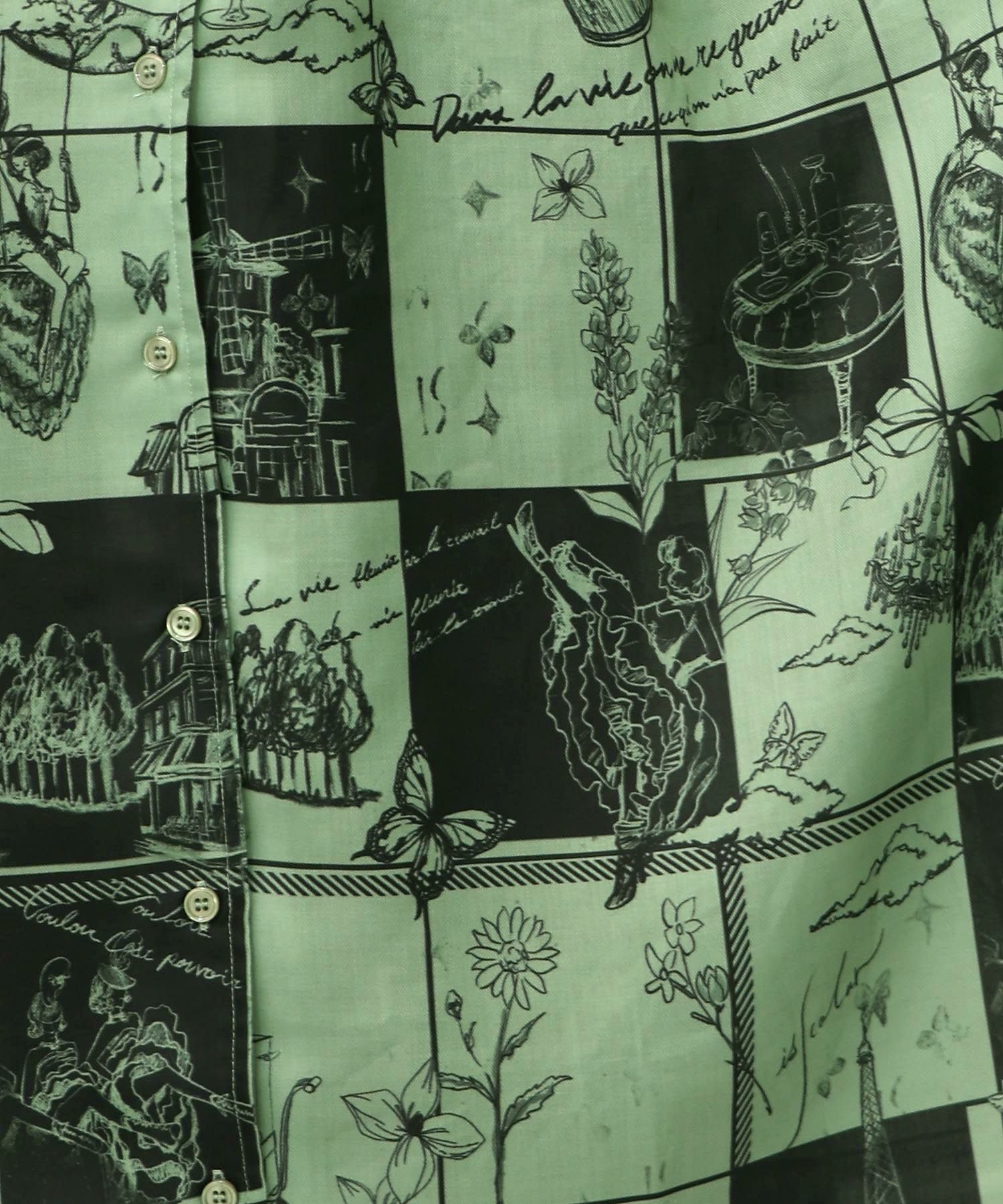 パリとブロックチェック柄ワンピース-16