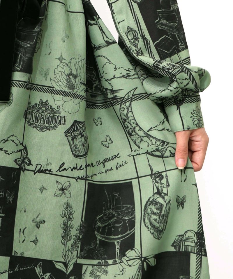 パリとブロックチェック柄ワンピース-20