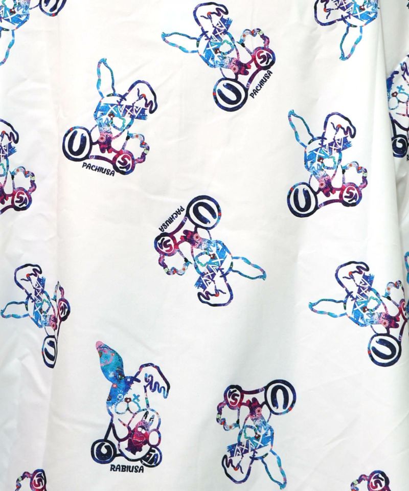 パチうさ×ラビル柄 ネクタイ付きシャツ-12