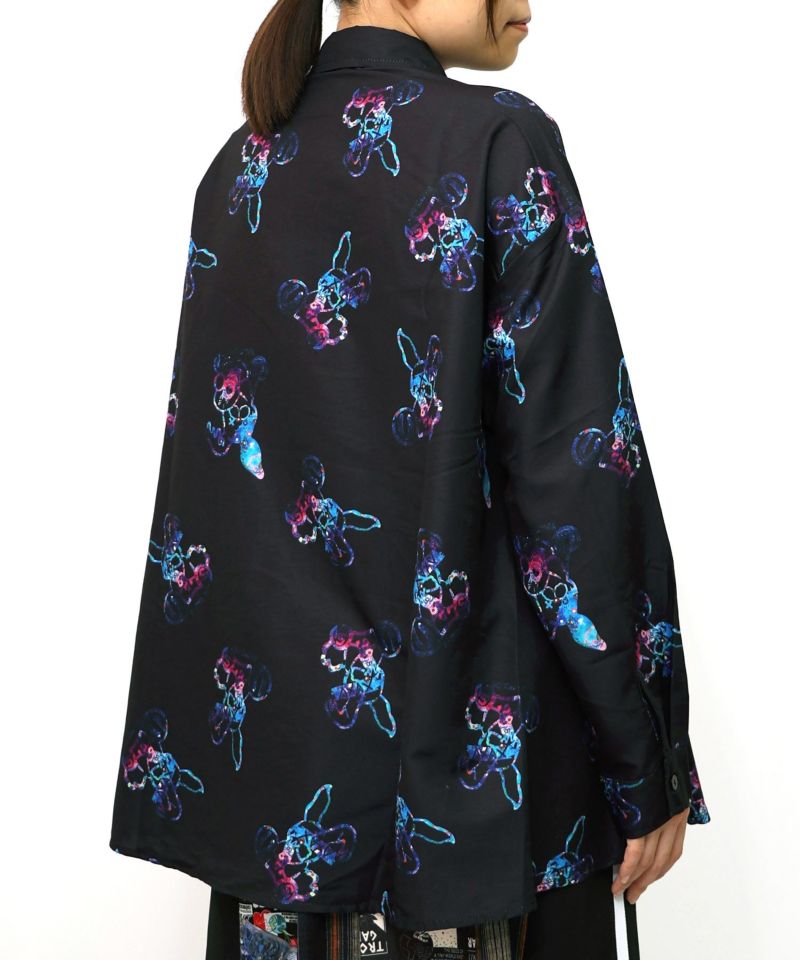 パチうさ×ラビル柄 ネクタイ付きシャツ-15