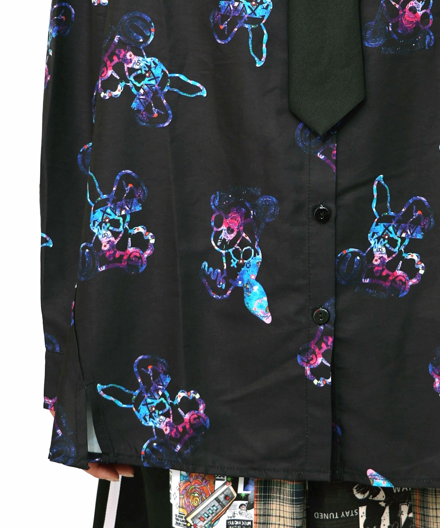 パチうさ×ラビル柄 ネクタイ付きシャツ-19