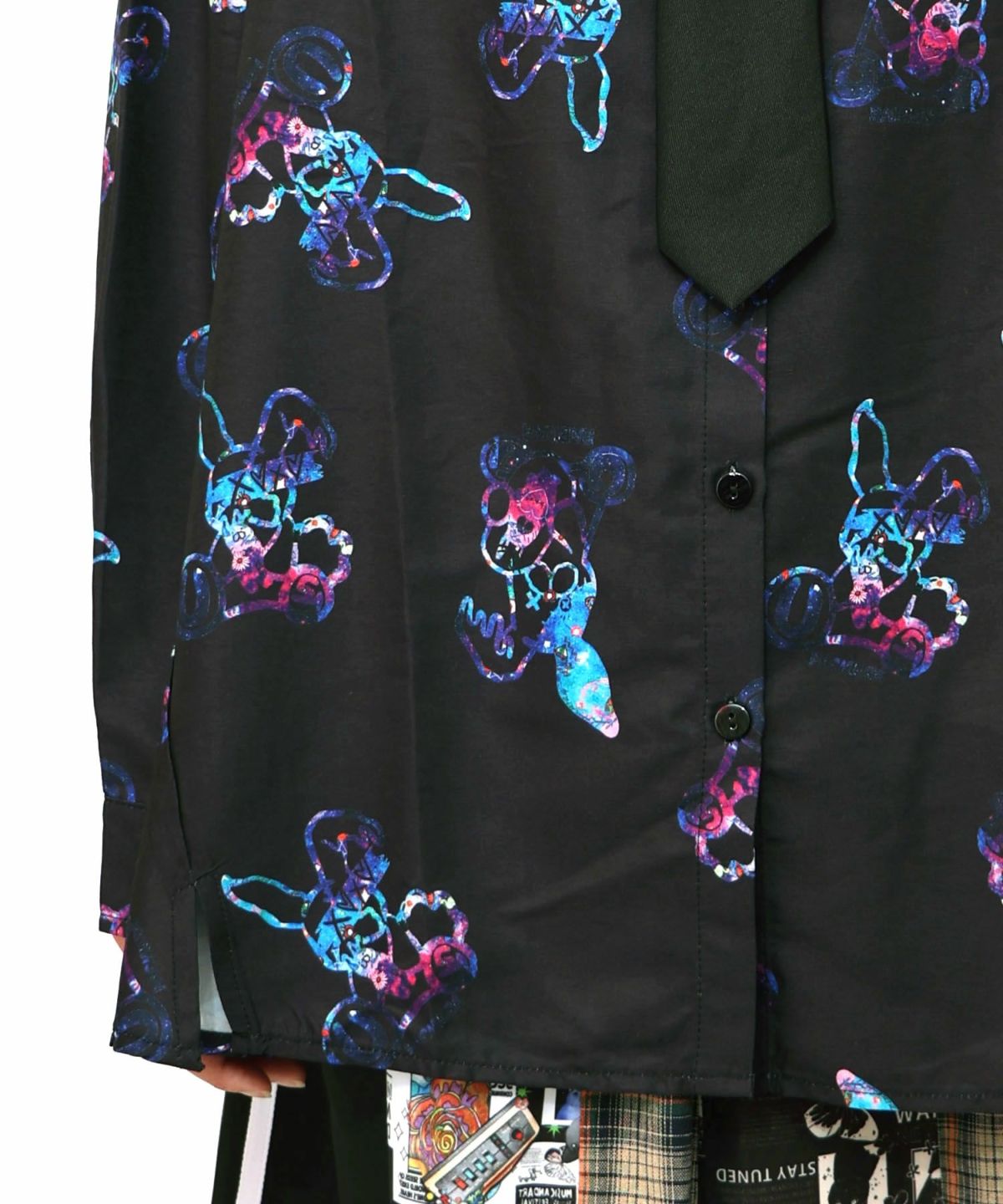 パチうさ×ラビル柄 ネクタイ付きシャツ-19