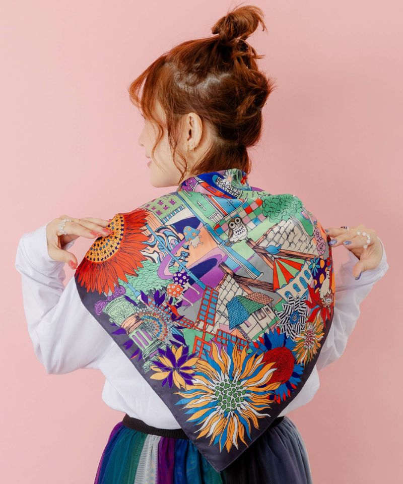 ぷりけつキノコ柄スカーフ付ロンTシャツ-8